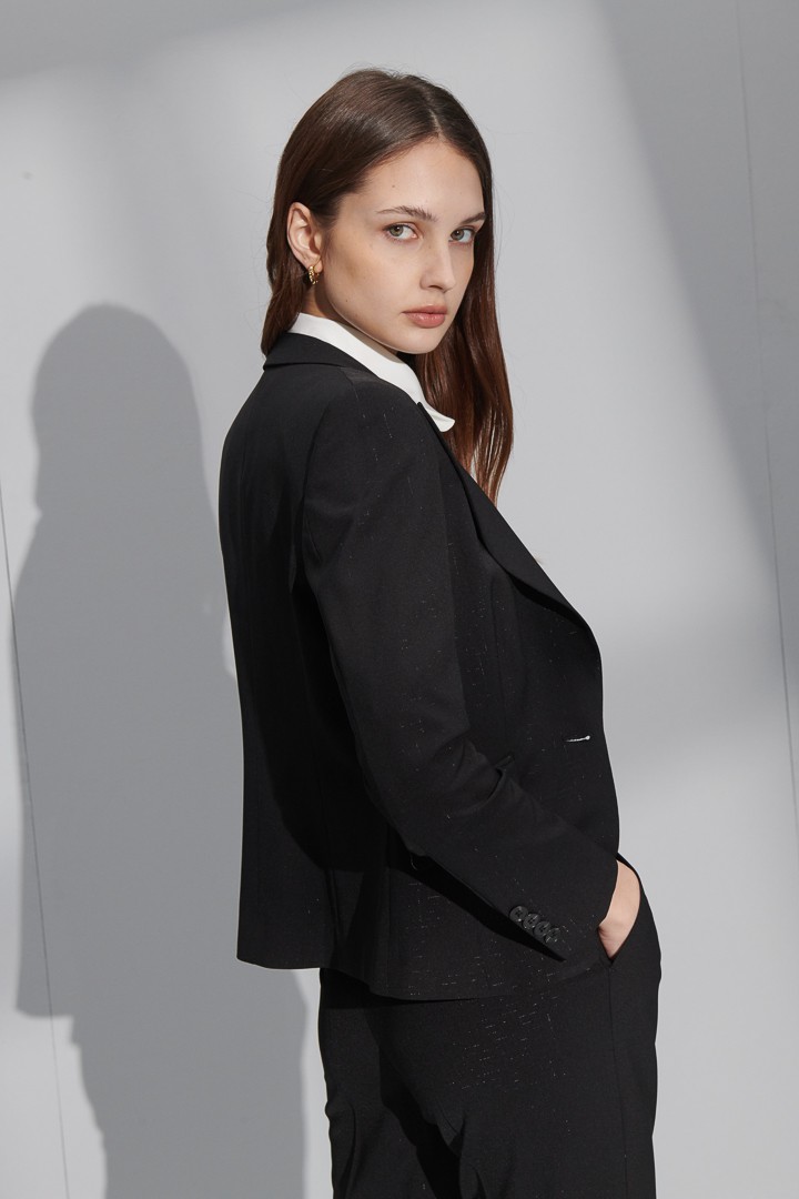 SST&C Women'S Black Sword Collar Suit Jacket | 7162206001  (Outlet)_6