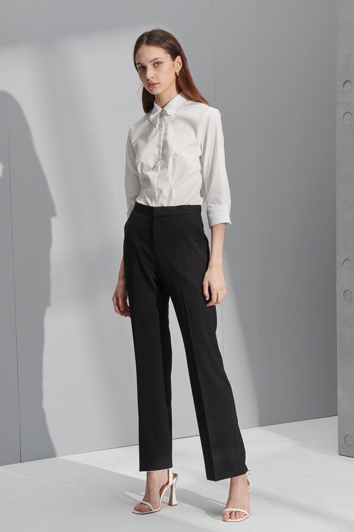 SST&C Women'S Black Straight Suit Trousers | 7262206001  (Outlet)_3