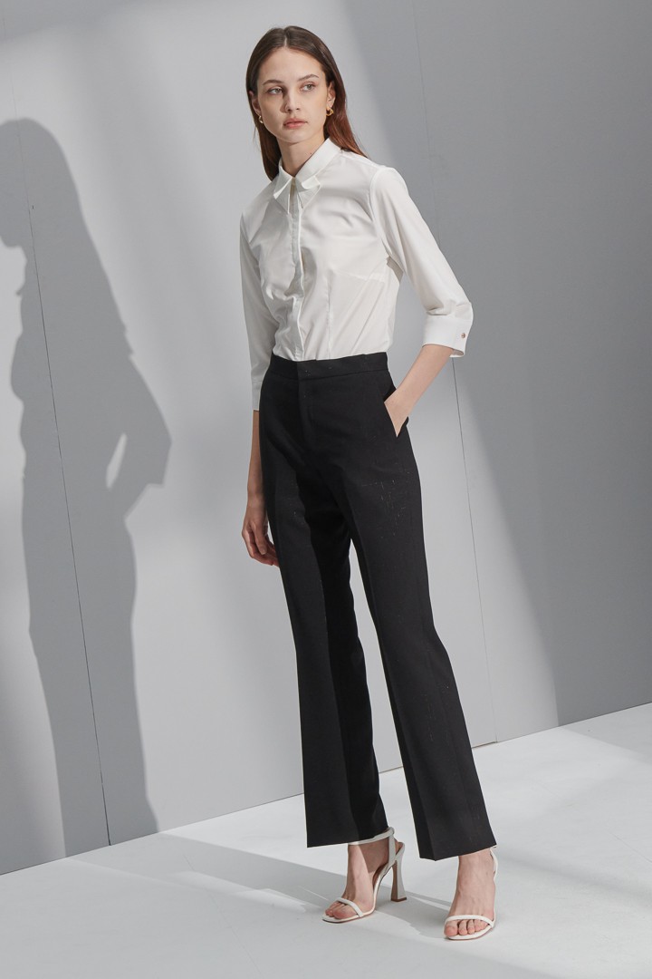 SST&C Women'S Black Straight Suit Trousers | 7262206001  (Outlet)_4