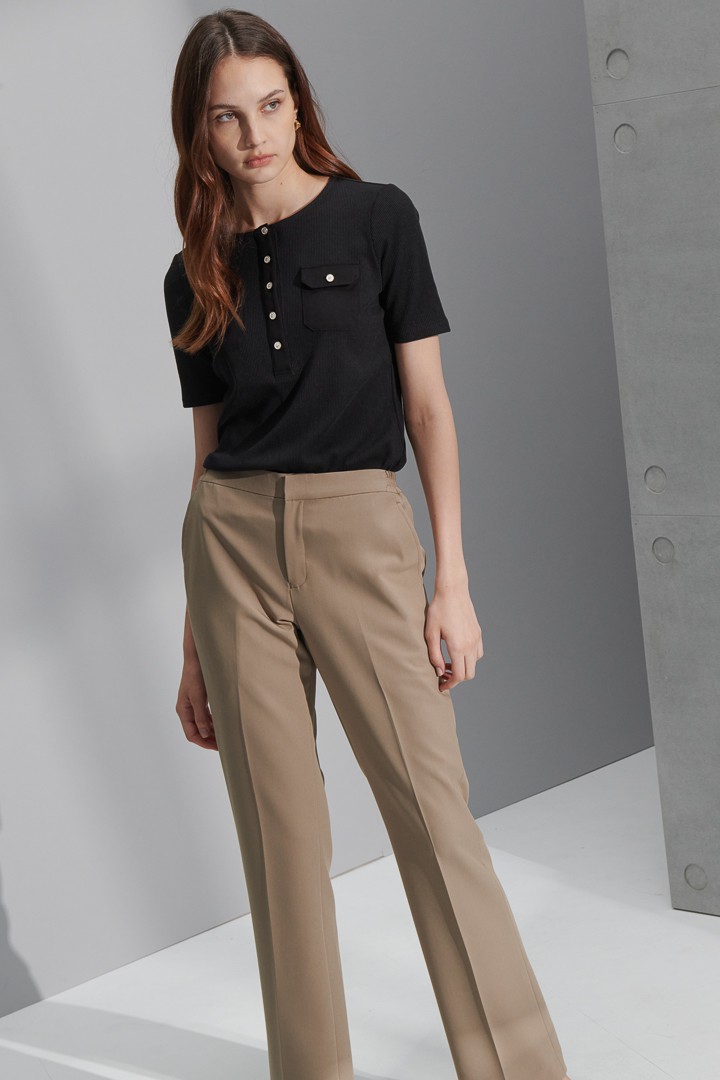 SST&C Women'S Khaki Straight Suit Trousers | 7262206002  (Outlet)_1