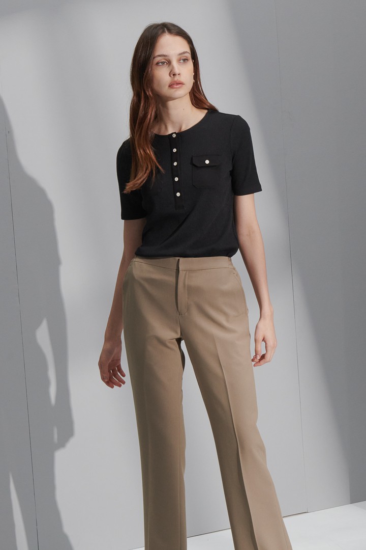 SST&C Women'S Khaki Straight Suit Trousers | 7262206002  (Outlet)_2