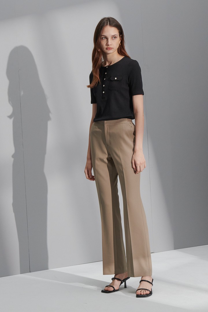 SST&C Women'S Khaki Straight Suit Trousers | 7262206002  (Outlet)_3