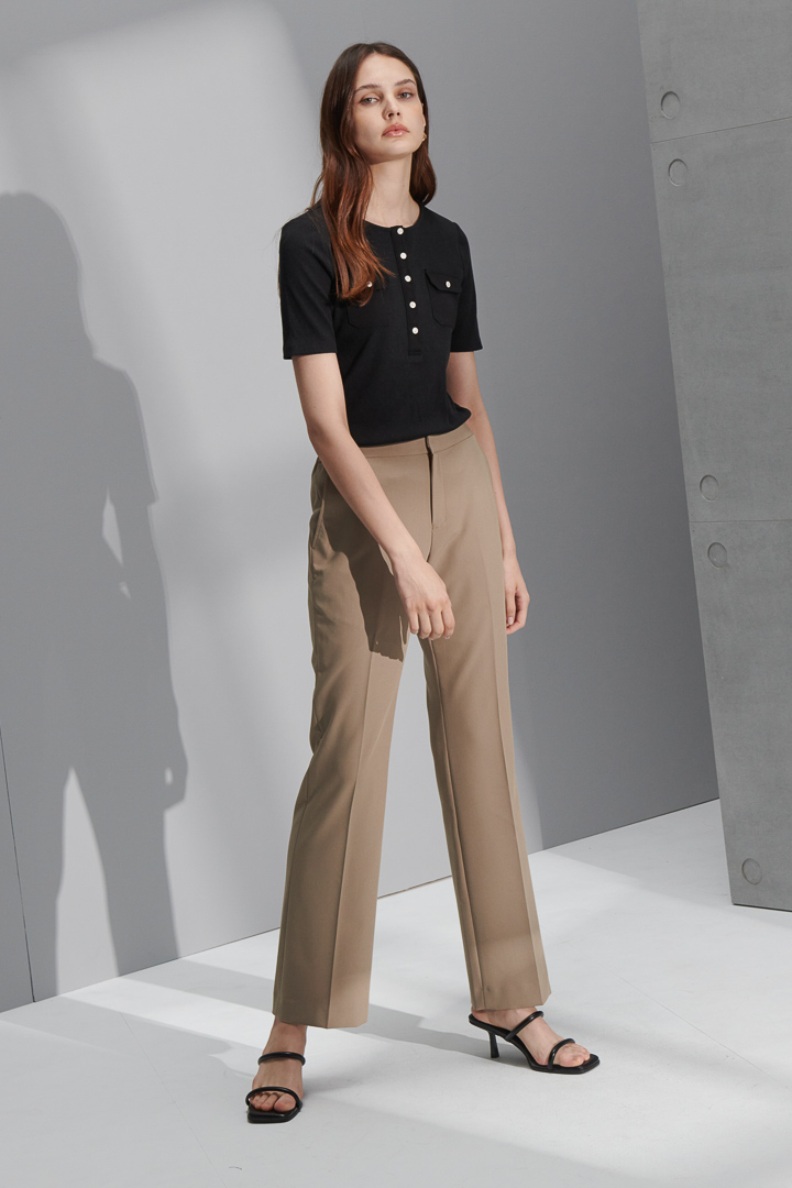 SST&C Women'S Khaki Straight Suit Trousers | 7262206002  (Outlet)_4