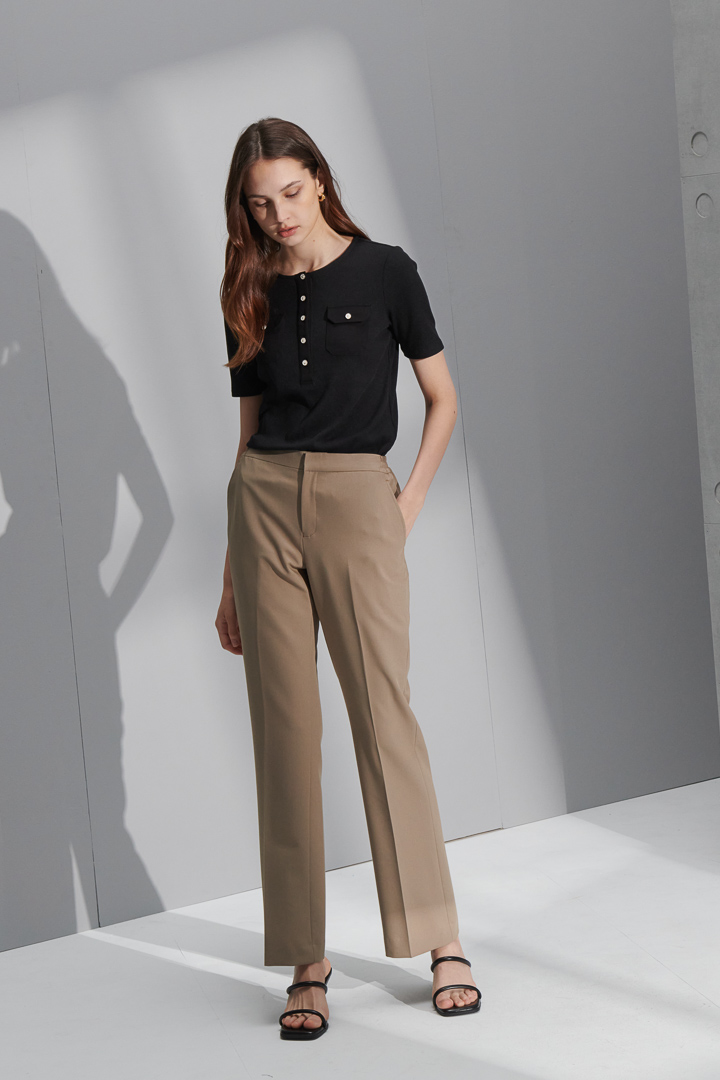 SST&C Women'S Khaki Straight Suit Trousers | 7262206002  (Outlet)_5