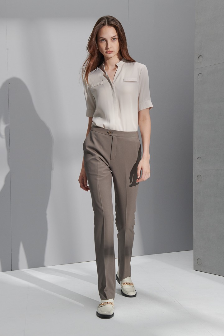 SST&C Women'S Brown Gray Small Straight Suit Trousers | 7262206005  (Outlet)_1