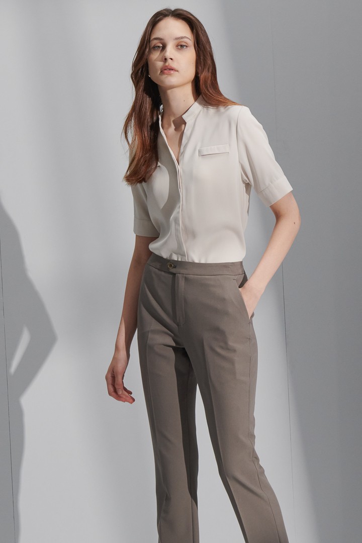 SST&C Women'S Brown Gray Small Straight Suit Trousers | 7262206005  (Outlet)_2