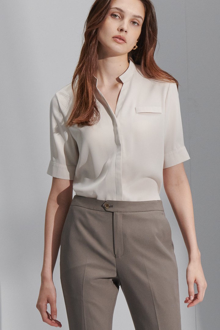 SST&C Women'S Brown Gray Small Straight Suit Trousers | 7262206005  (Outlet)_3