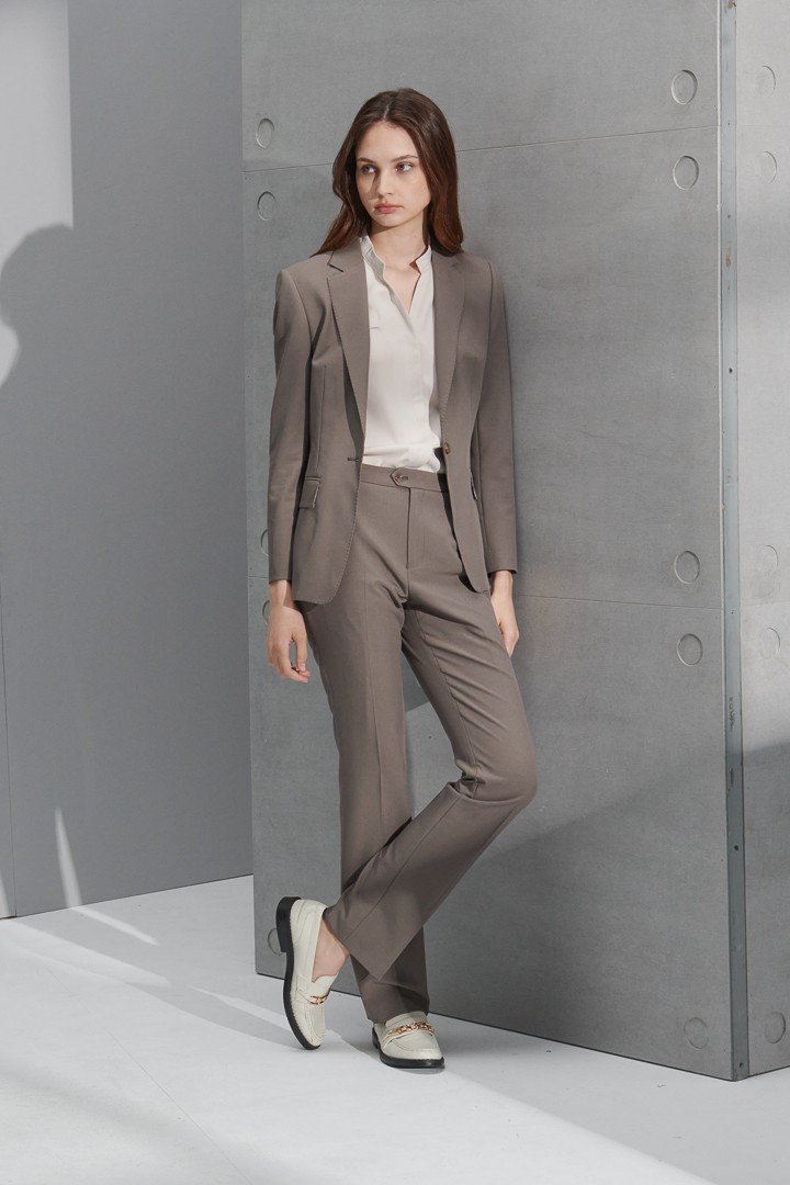 SST&C Women'S Brown Gray Small Straight Suit Trousers | 7262206005  (Outlet)_4