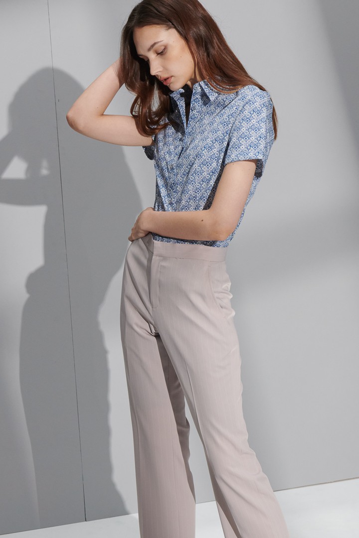 SST&C Women'S Blue Window Print Short Sleeve Shirt | 7562206003  (Outlet)_0