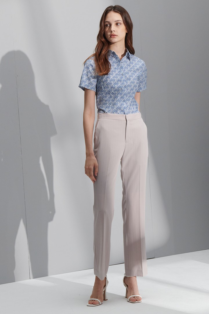 SST&C Women'S Blue Window Print Short Sleeve Shirt | 7562206003  (Outlet)_1
