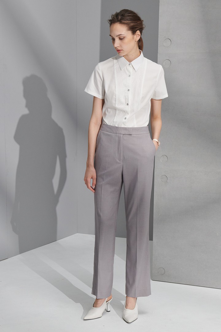 SST&C Women'S White Jacquard Patchwork Short-Sleeved Shirt | 7562206004  (Outlet)_1