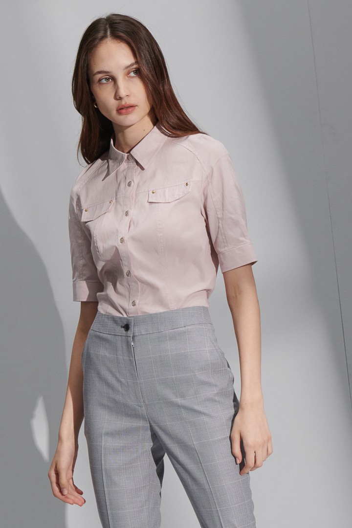 SST&C Women'S Sakura Pink Quarter Sleeve Shirt | 7562206007  (Outlet)_0