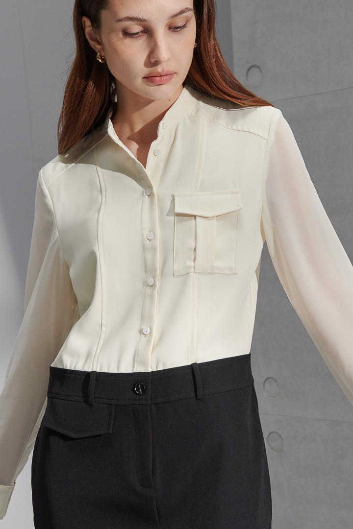 SST&C Women'S Beige and Black Contrast Color Two-Piece Cardigan Dress | 8562206006  (Outlet)_4