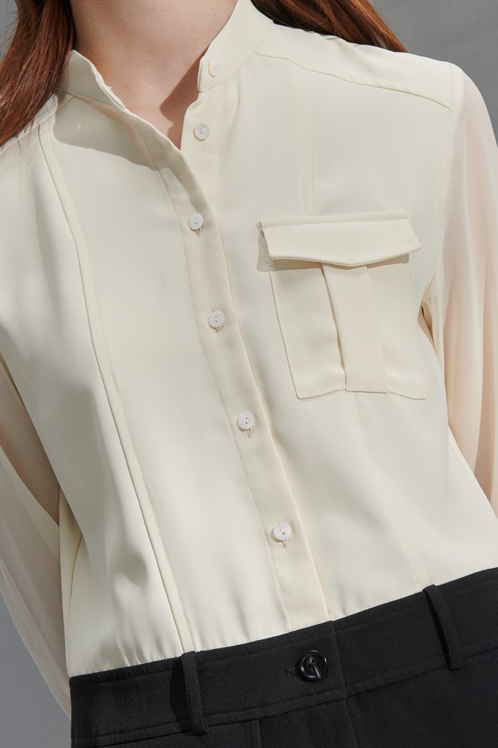 SST&C Women'S Beige and Black Contrast Color Two-Piece Cardigan Dress | 8562206006  (Outlet)_6