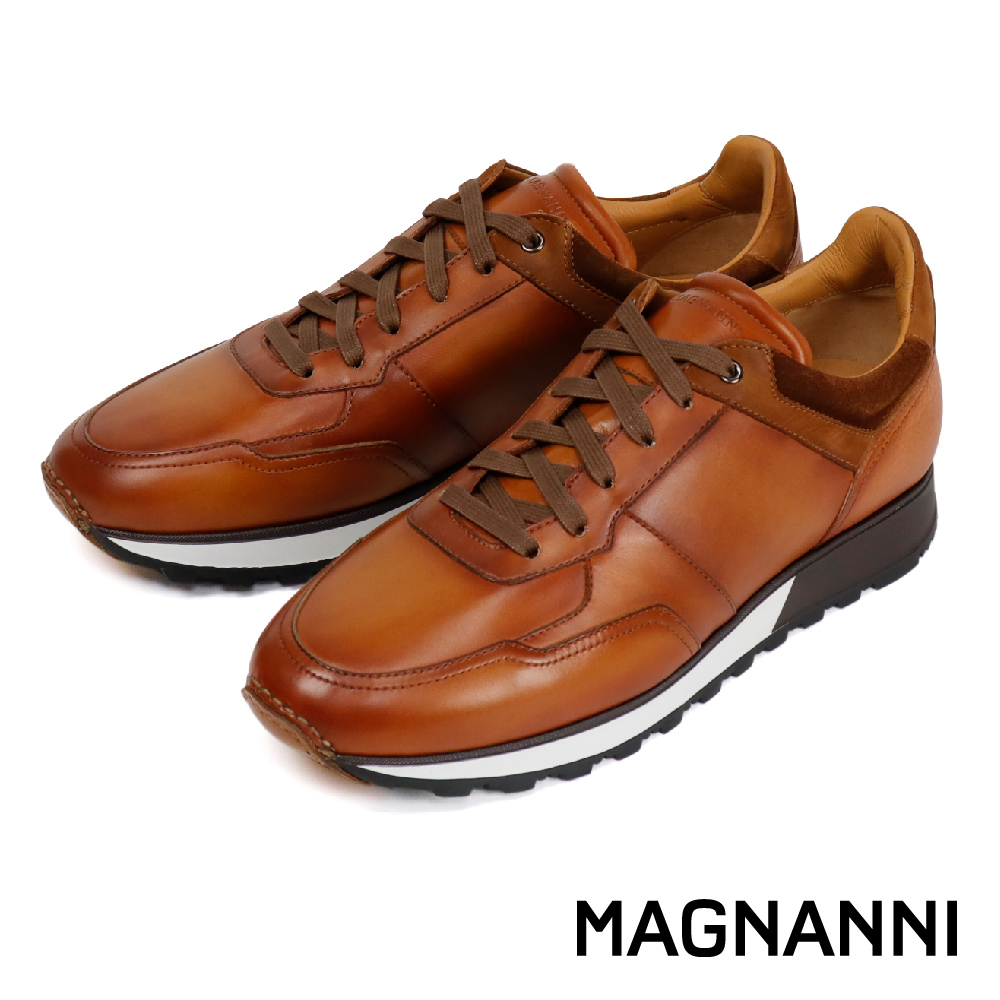 【MAGNANNI】西班牙手染復古休閒鞋 棕色(24469-COG)