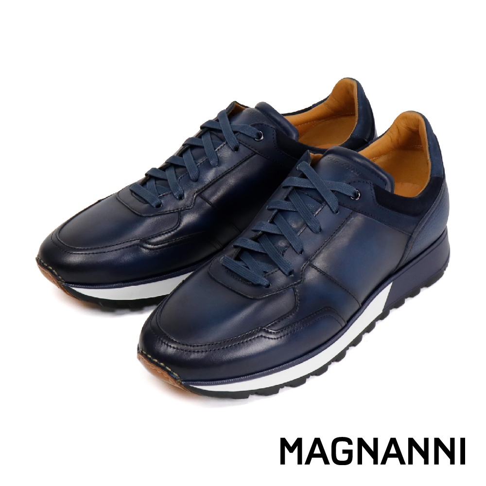 【MAGNANNI】西班牙手染復古休閒鞋 海軍藍(24469-NA)
