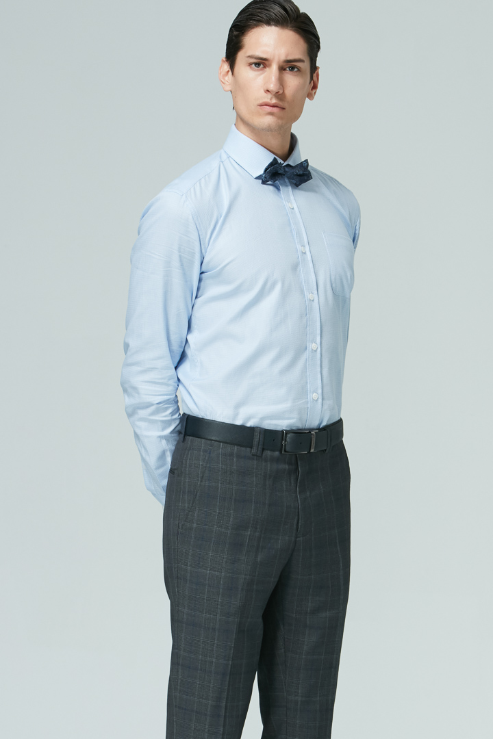 SST&C Dark Gray Welsh Check Pattern Slim Fit Suit Trousers | 0261809007  (Outlet)_1