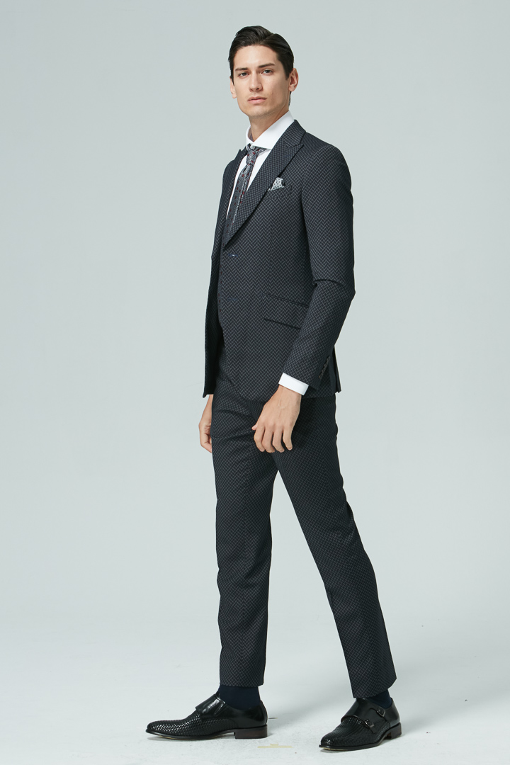 SST&C Geometric Navy Tailor Suit Trousers | 0261809010  (Outlet)_4