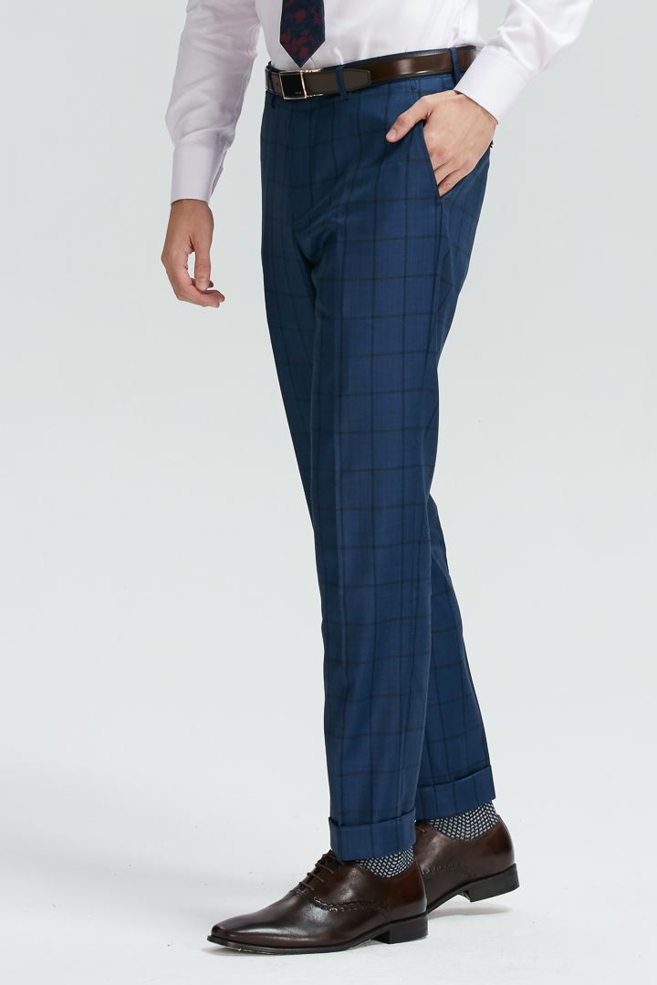 SST&C Windowpane Navy Classic Suit Trousers | 0251810001  (Outlet)_0
