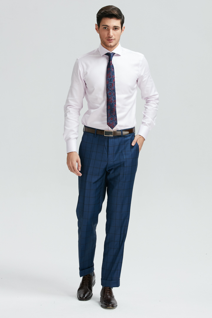 SST&C Windowpane Navy Classic Suit Trousers | 0251810001  (Outlet)_1