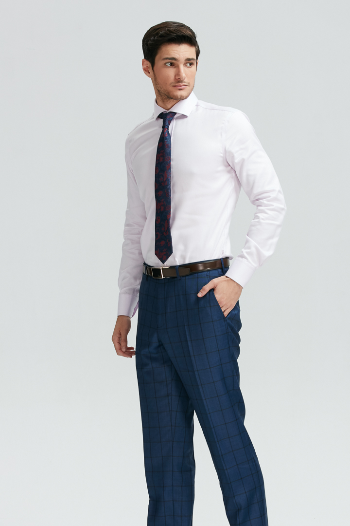 SST&C Windowpane Navy Classic Suit Trousers | 0251810001  (Outlet)_4