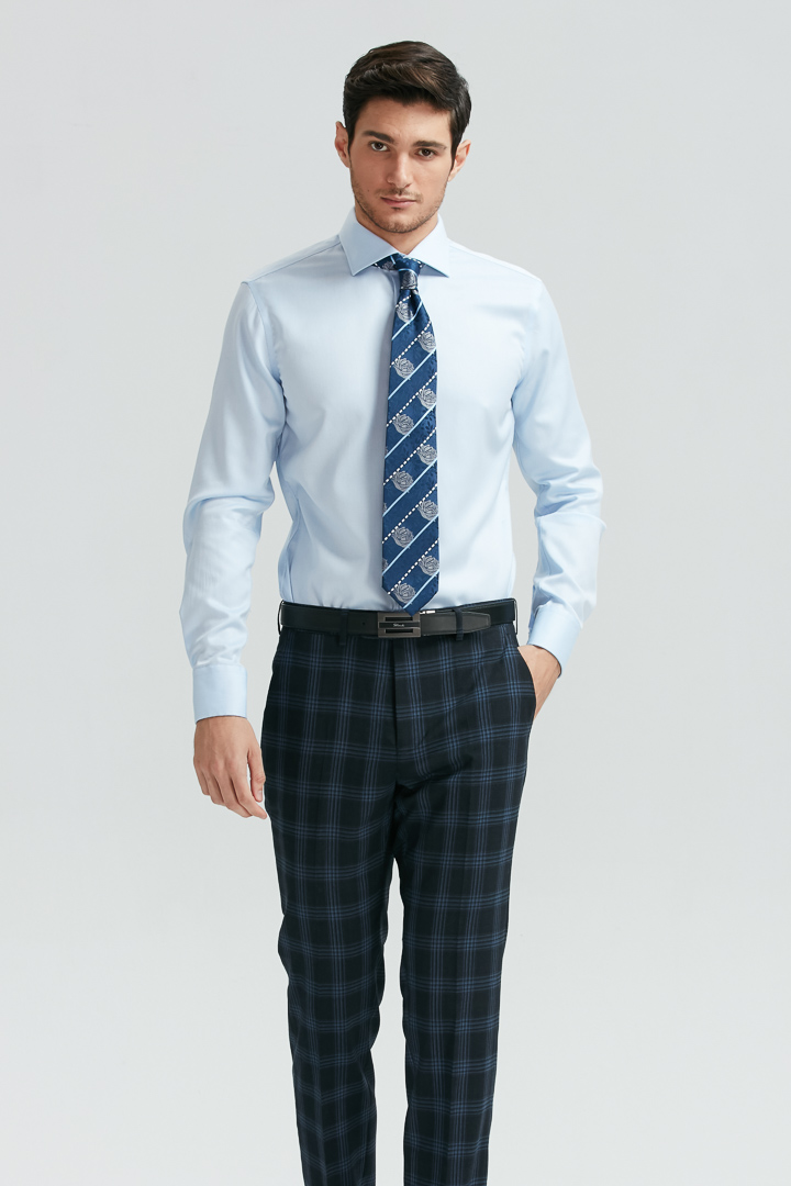 SST&C Black and Blue Check Pattern Slim Fit Suit Trousers | 0251810003  (Outlet)_1
