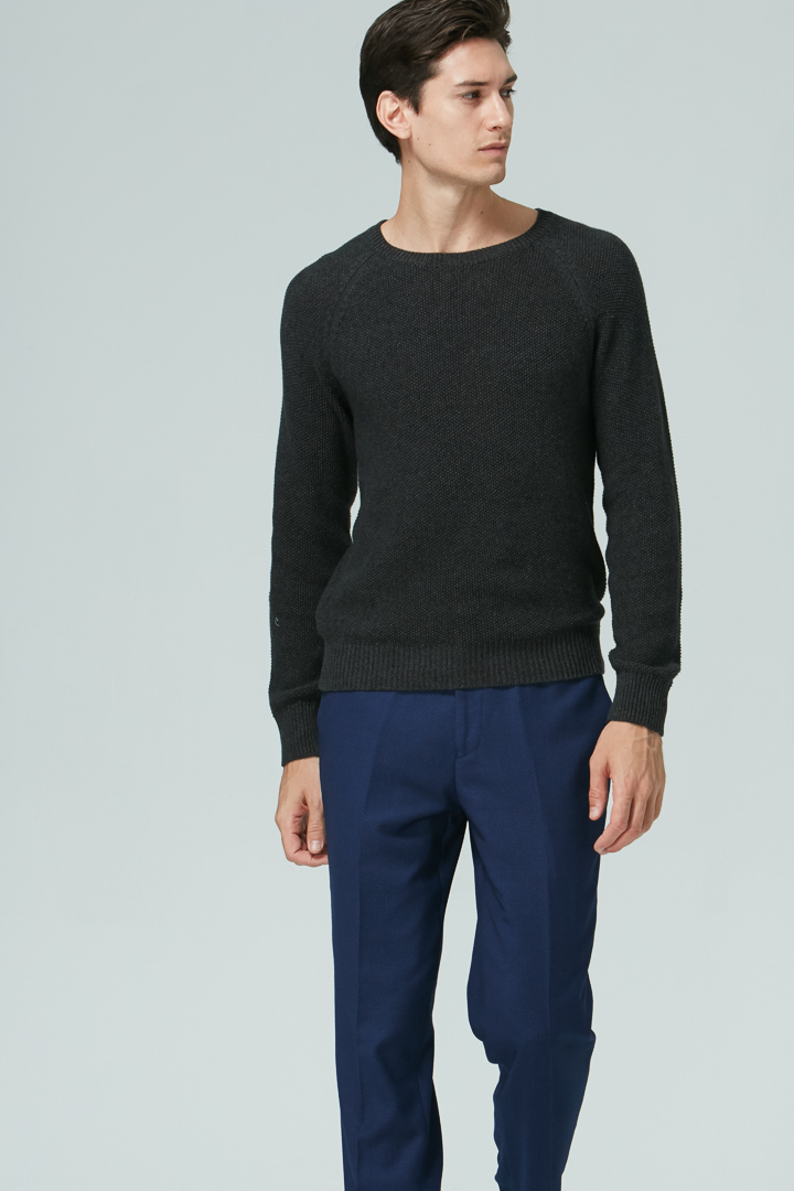 SST&C Navy Slim Fit Suit Trousers | 0251810009  (Outlet)_1