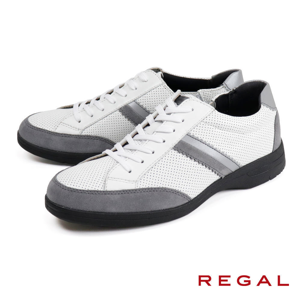 【REGAL】多孔透氣綁帶休閒鞋 白色(331W-WHIT)