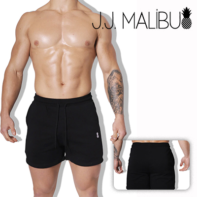 】Men's Casual Sweat Short Shorts - BLACK