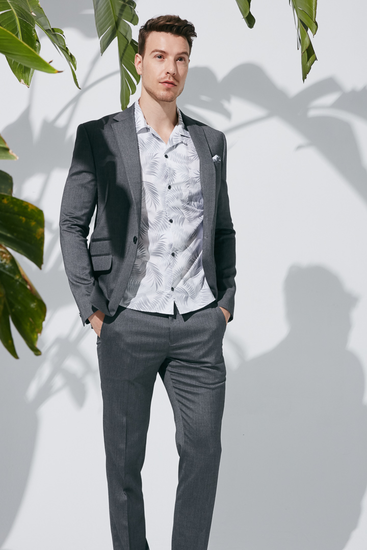 SST&C Metallic Gray Slim Fit Suit Jacket | 0171903006  (Outlet)_0