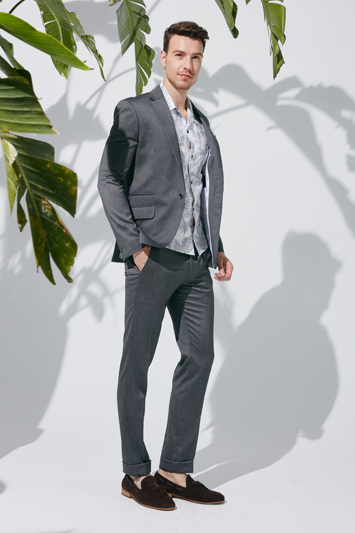 SST&C Metallic Gray Slim Fit Suit Jacket | 0171903006  (Outlet)_1