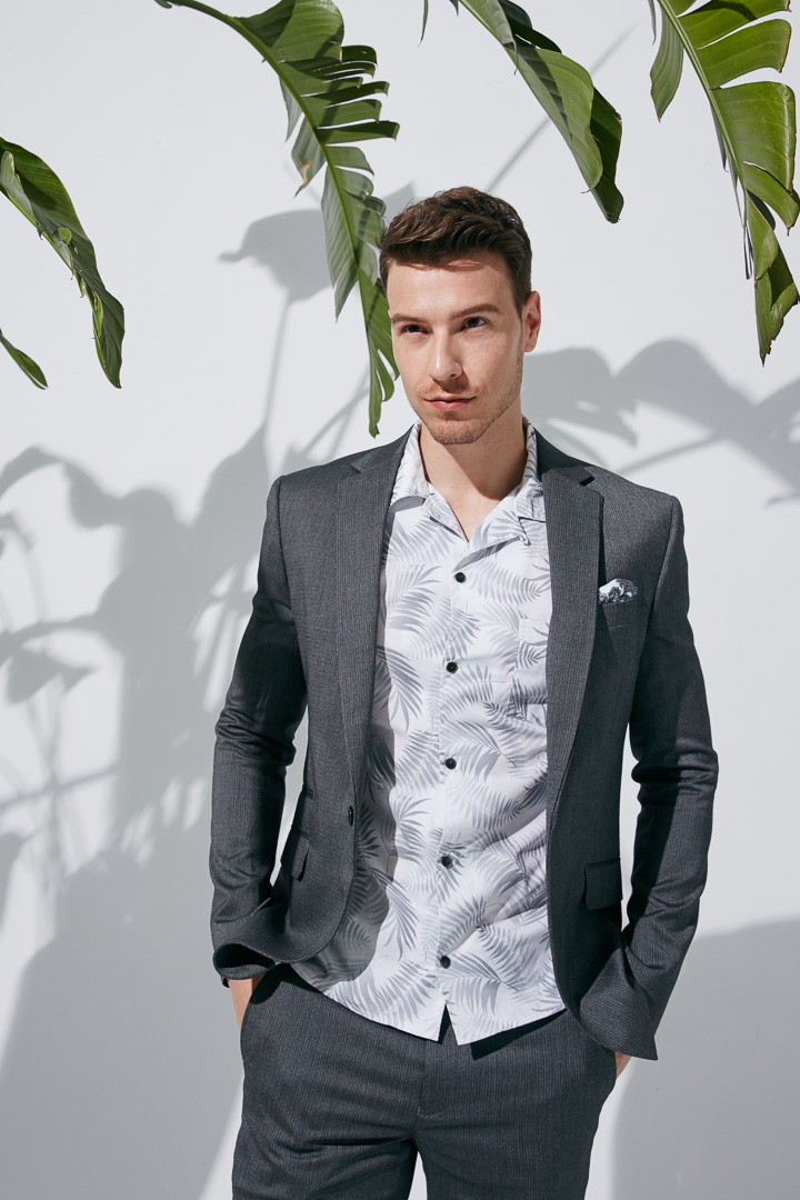 SST&C Metallic Gray Slim Fit Suit Jacket | 0171903006  (Outlet)_2