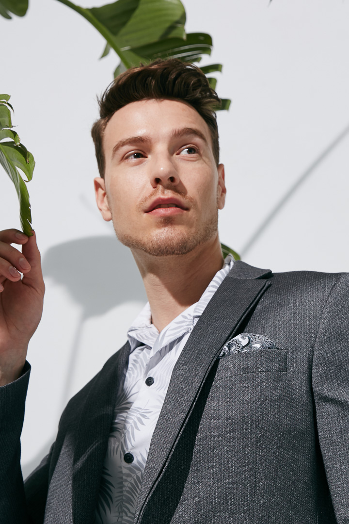 SST&C Metallic Gray Slim Fit Suit Jacket | 0171903006  (Outlet)_5