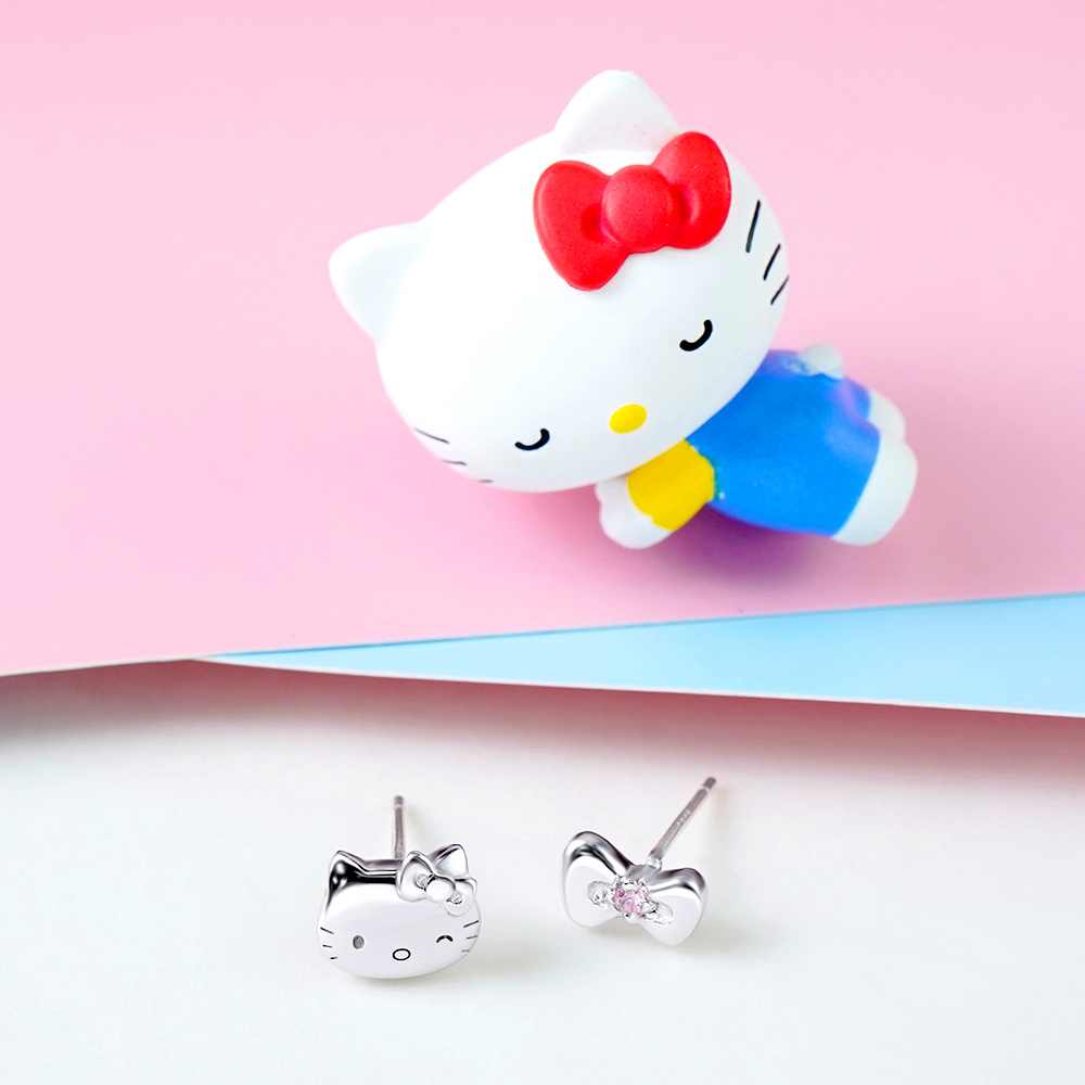 Love&Peace系列-Hello Kitty凱蒂貓純銀耳環_1