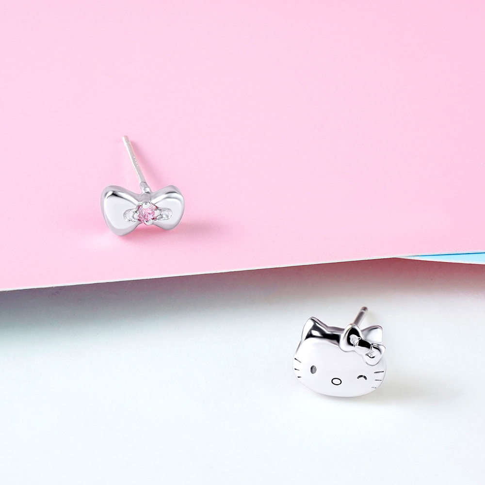 Love&Peace系列-Hello Kitty凱蒂貓純銀耳環_2