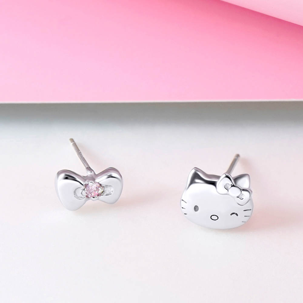 Love&Peace系列-Hello Kitty凱蒂貓純銀耳環_3
