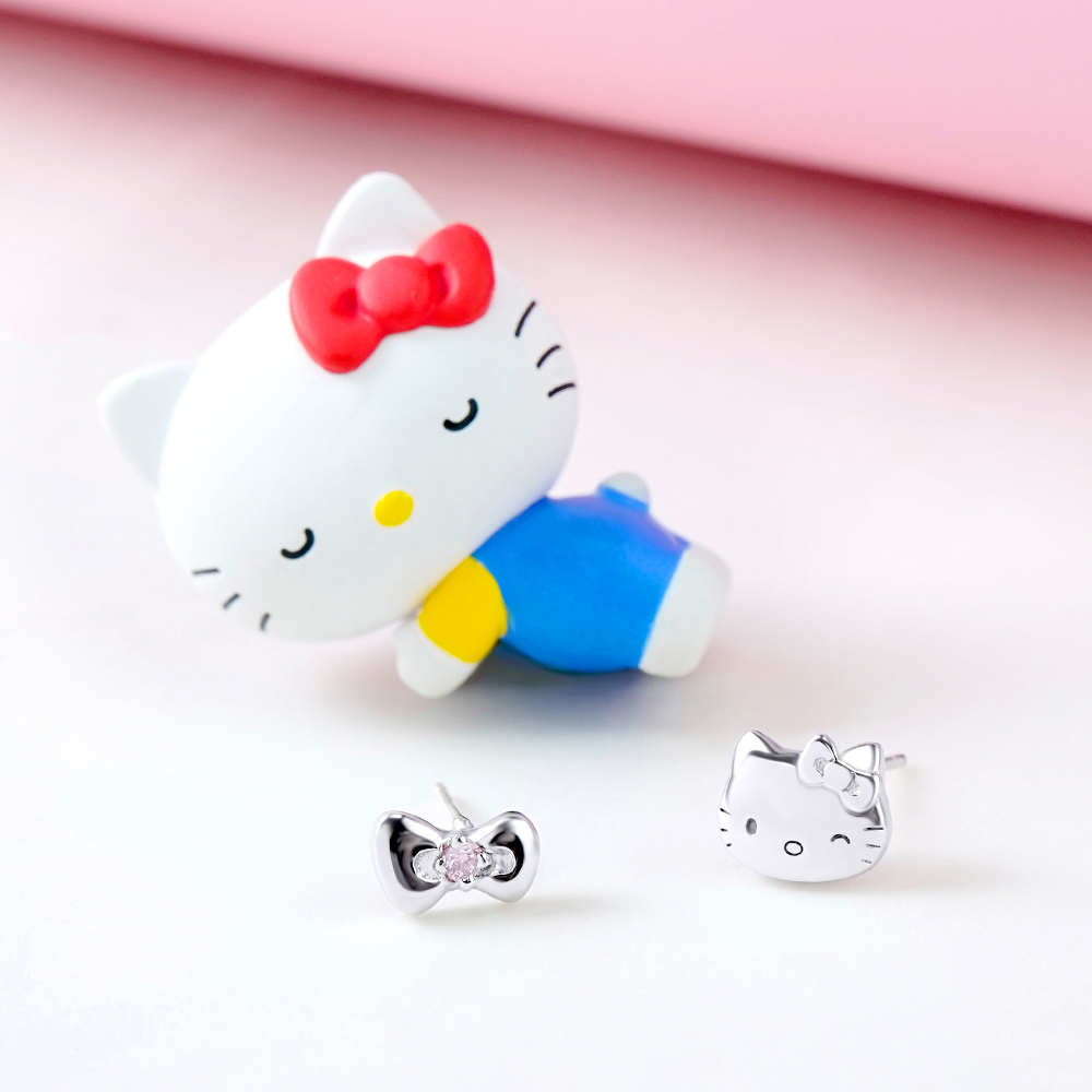 Love&Peace系列-Hello Kitty凱蒂貓純銀耳環_4