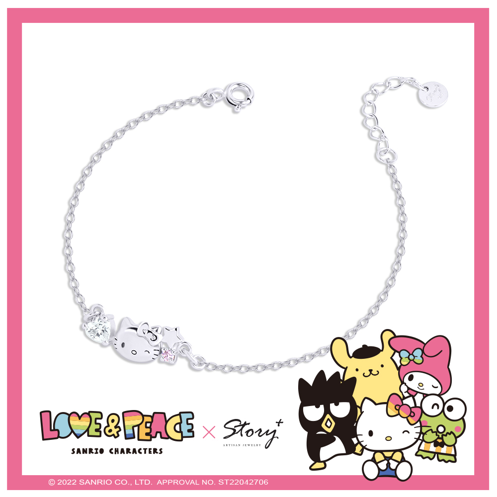 Love&Peace系列-Hello Kitty凱蒂貓純銀手鍊_0
