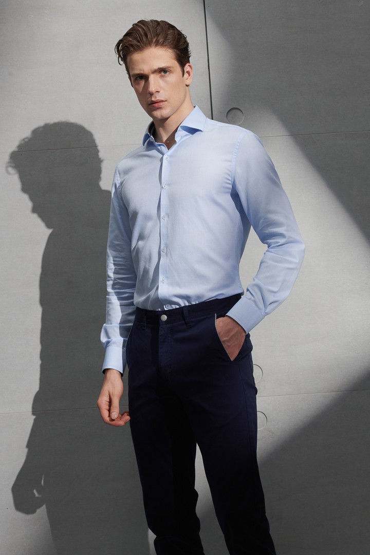SST&C #Easycare  Blue Slim Fit Shirt | 0312207006  (Outlet)_1