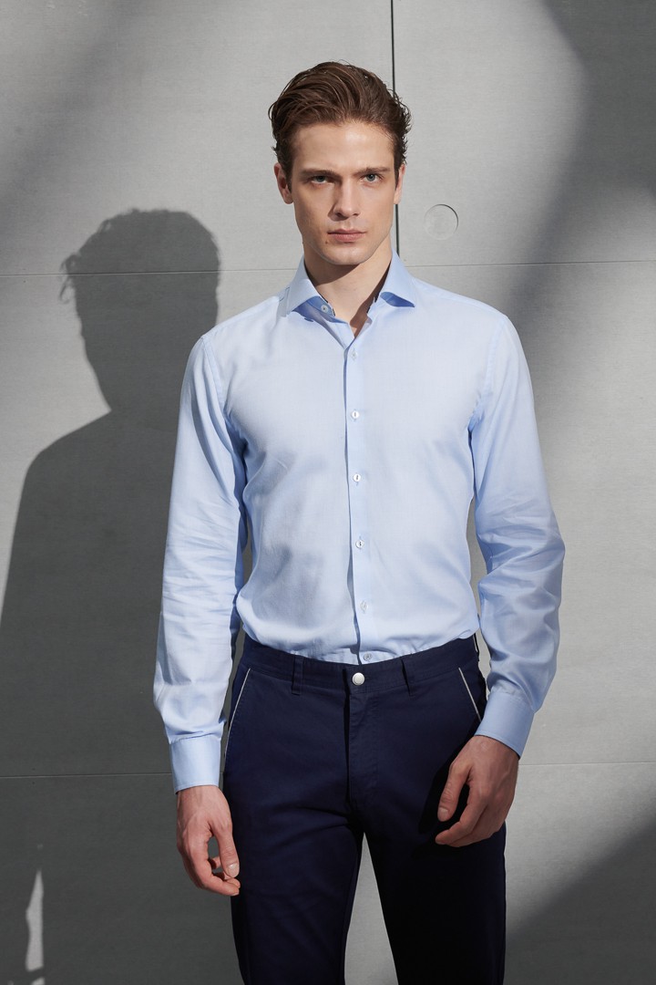 SST&C #Easycare  Blue Slim Fit Shirt | 0312207006  (Outlet)_2