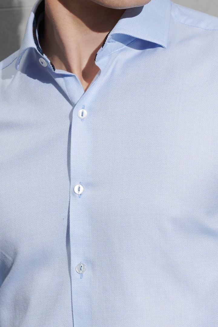 SST&C #Easycare  Blue Slim Fit Shirt | 0312207006  (Outlet)_5