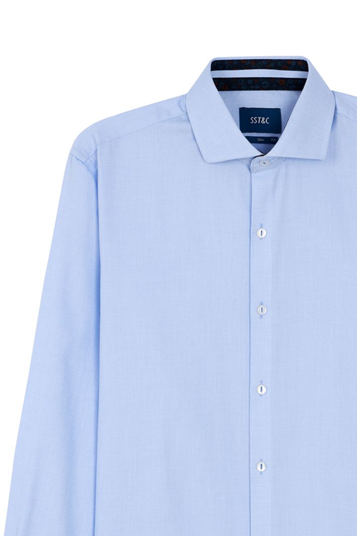 SST&C #Easycare  Blue Slim Fit Shirt | 0312207006  (Outlet)_7