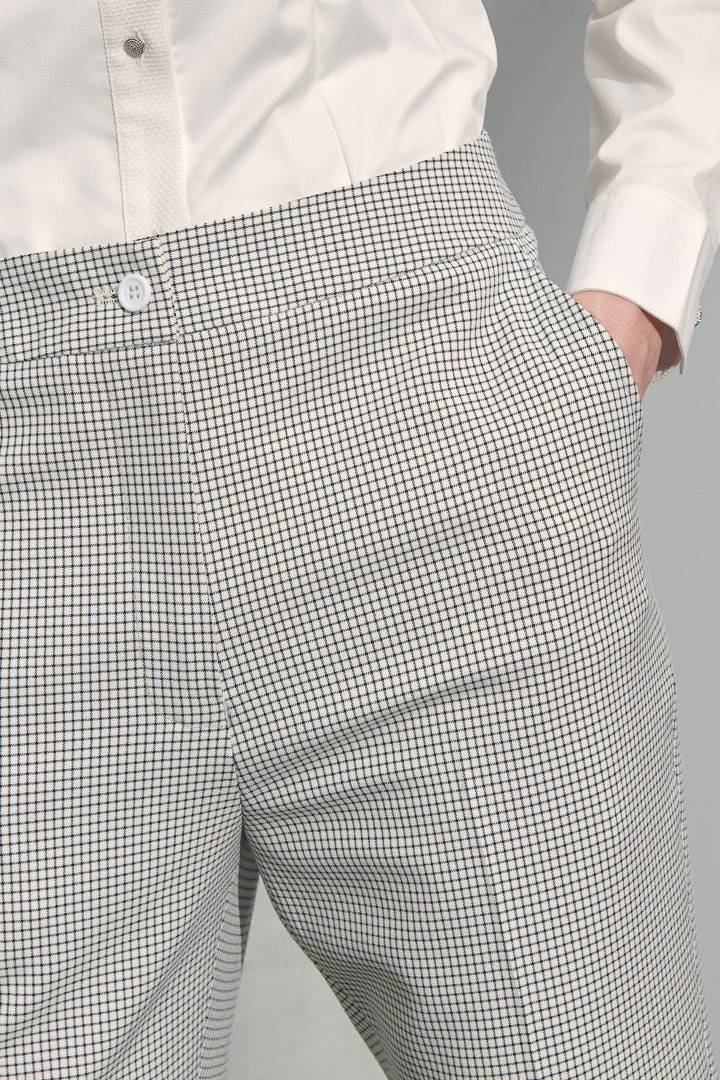 SST&C Women'S White Check Pattern Slim Fit Suit Trousers | 7262207001  (Outlet)_6