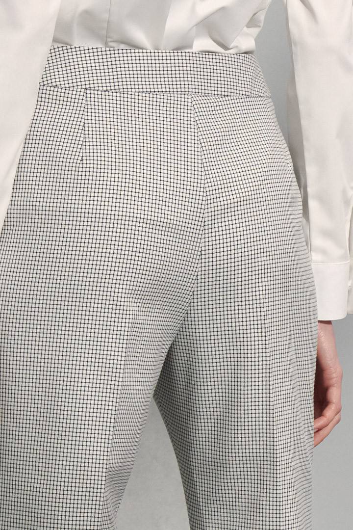 SST&C Women'S White Check Pattern Slim Fit Suit Trousers | 7262207001  (Outlet)_7