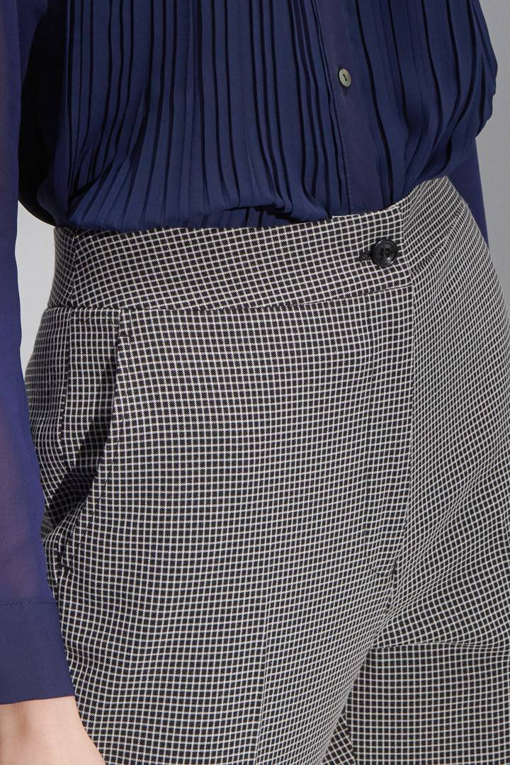 SST&C Women'S Gray Bottom Small Check Pattern Slim Fit Suit Trousers | 7262207002  (Outlet)_9