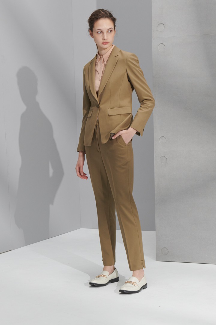 SST&C Women'S Khaki Side-Slit Slim Fit Suit Trousers | 7262207004  (Outlet)_2