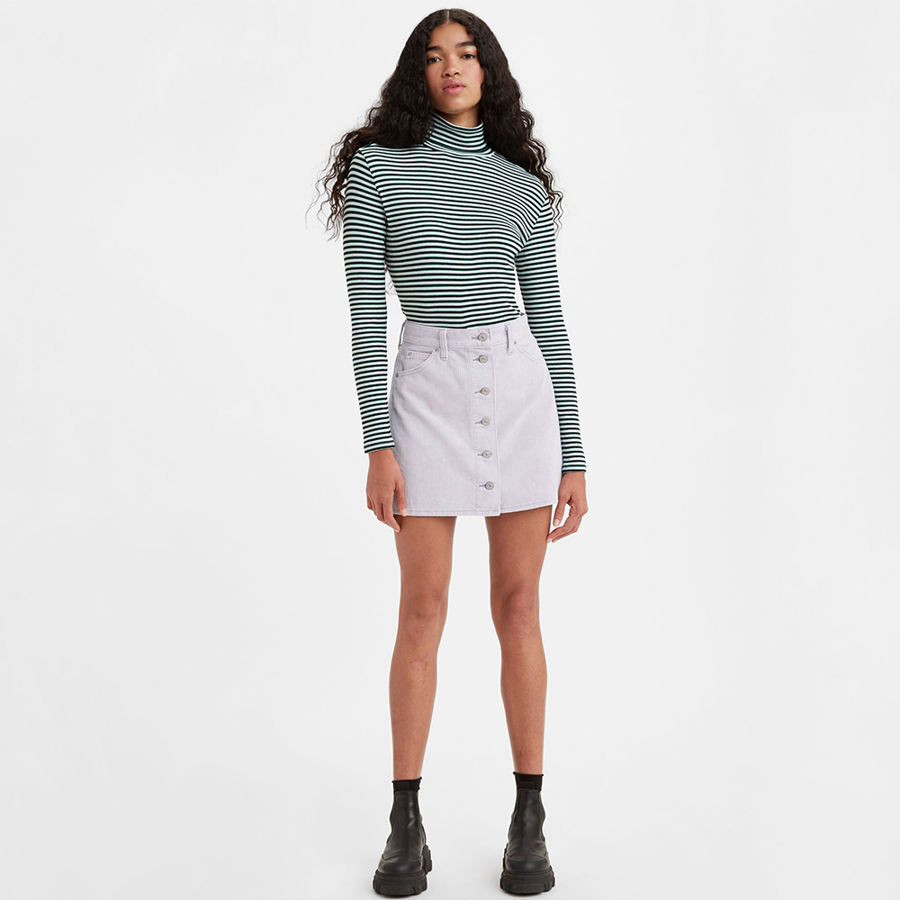Levis Fresh果漾系列 女款 復古全排釦燈心絨A字裙 / 精工漂染工藝 / 蘭花紫 熱賣單品