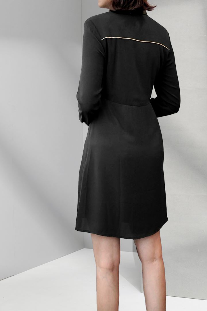 SST&C #Online Exclusive  Black Shirt Collar Dress | 8561812010  (Outlet)_2
