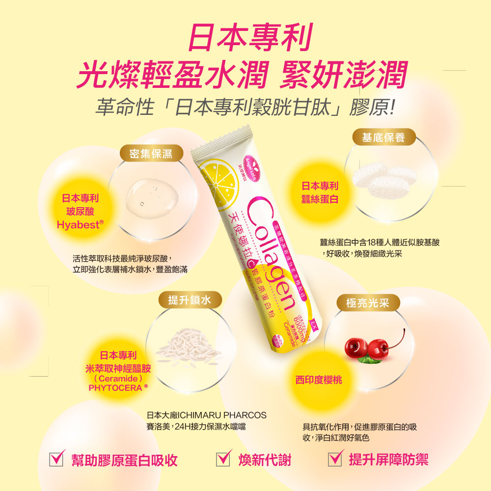 預購【Angel Lala 天使娜拉】EX C皙榖胱甘肽膠原粉(檸檬風味/15包)x8盒_3