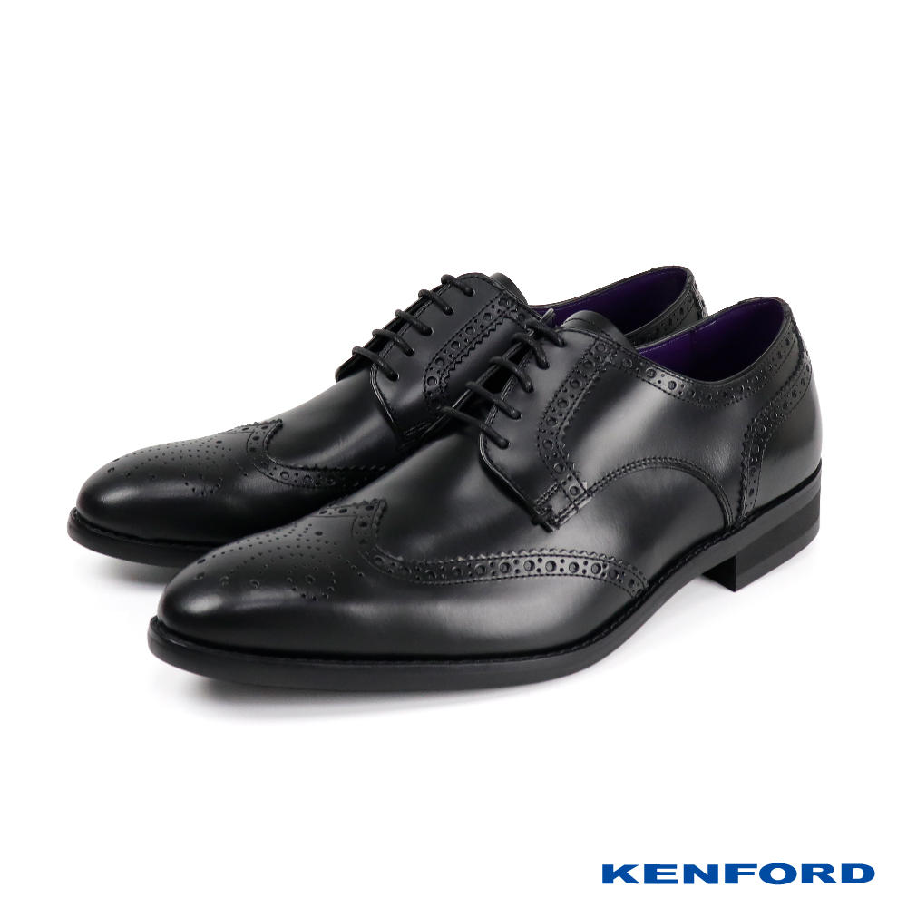 【KENFORD】日系時尚雕花翼紋德比鞋 黑色(KP81-BL)